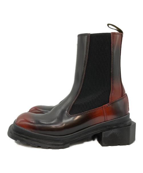 Dr.Martens（ドクターマーチン）Dr.Martens (ドクターマーチン) スクエアトゥブーツ ボルドー×ブラック サイズ:38の古着・服飾アイテム