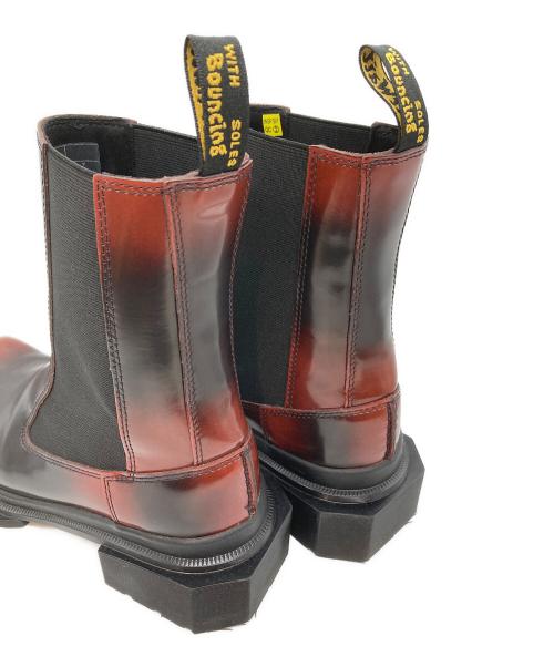 Dr.Martens（ドクターマーチン）Dr.Martens (ドクターマーチン) スクエアトゥブーツ ボルドー×ブラック サイズ:38の古着・服飾アイテム