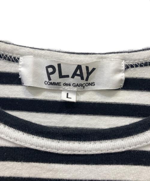 PLAY COMME des GARCONS（プレイコムデギャルソン）PLAY COMME des GARCONS (プレイコムデギャルソン) 長袖カットソー ブラック×ホワイト サイズ:Ｌの古着・服飾アイテム