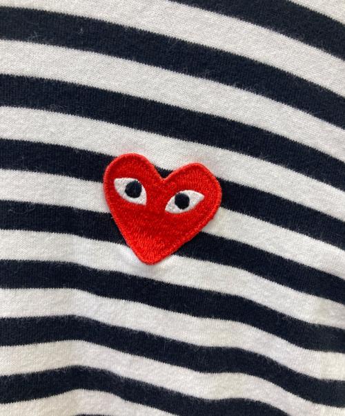 PLAY COMME des GARCONS（プレイコムデギャルソン）PLAY COMME des GARCONS (プレイコムデギャルソン) 長袖カットソー ブラック×ホワイト サイズ:Ｌの古着・服飾アイテム