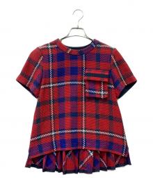 sacai（サカイ）の古着「半袖カットソー」｜レッド×ブルー