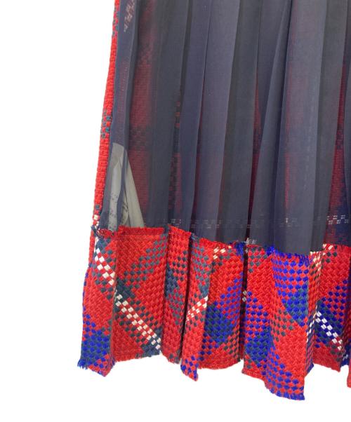 sacai（サカイ）sacai (サカイ) 半袖カットソー レッド×ブルー サイズ:1の古着・服飾アイテム