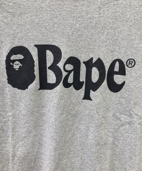 A BATHING APE（ア ベイシング エイプ）A BATHING APE (ア ベイシング エイプ) 長袖カットソー ブラック×グレー サイズ:Ｌの古着・服飾アイテム