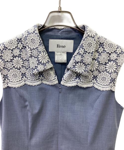 Rene（ルネ）Rene (ルネ) ノースリーブ・キャミソールワンピース ブルー×ホワイト サイズ:XSの古着・服飾アイテム