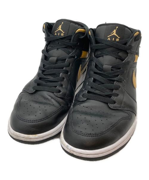 NIKE（ナイキ）NIKE (ナイキ) AIR JORDAN 1 MID ブラック×ゴールド サイズ:26.5の古着・服飾アイテム