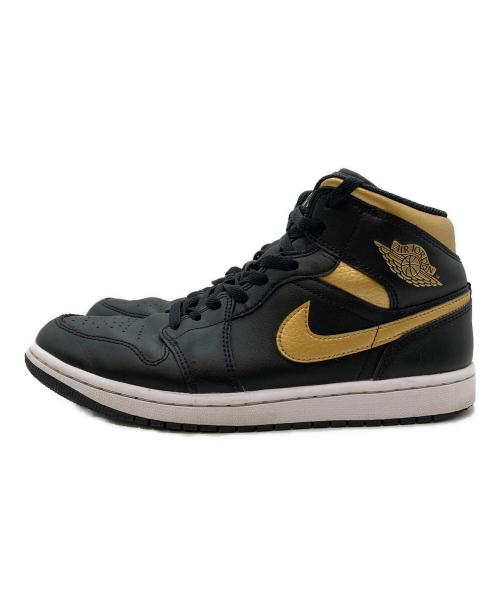 NIKE（ナイキ）NIKE (ナイキ) AIR JORDAN 1 MID ブラック×ゴールド サイズ:26.5の古着・服飾アイテム