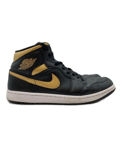 NIKE（ナイキ）NIKE (ナイキ) AIR JORDAN 1 MID ブラック×ゴールド サイズ:26.5の古着・服飾アイテム