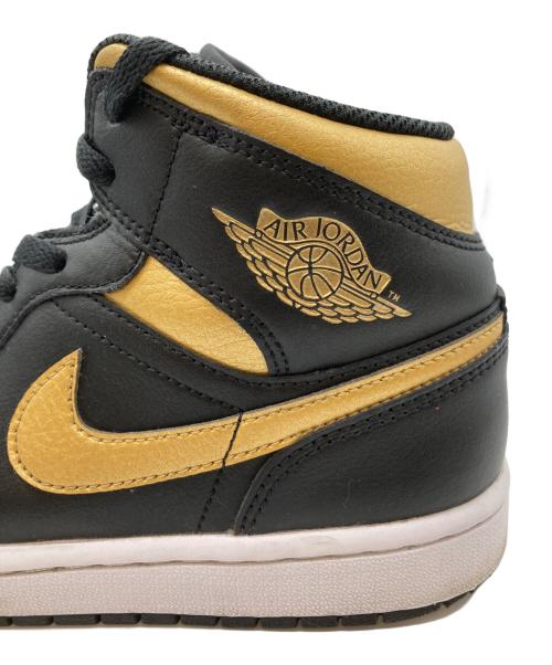 NIKE（ナイキ）NIKE (ナイキ) AIR JORDAN 1 MID ブラック×ゴールド サイズ:26.5の古着・服飾アイテム