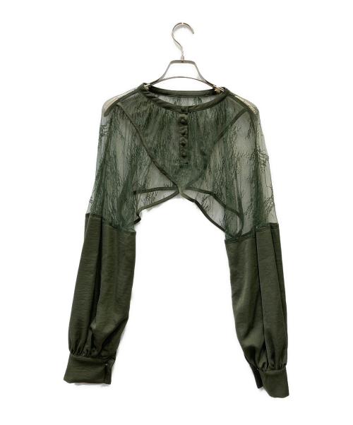 Ezick（エジック）Ezick (エジック) 長袖ワンピース グリーン サイズ:Fの古着・服飾アイテム