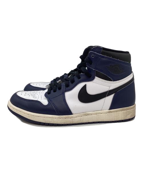 NIKE（ナイキ）NIKE (ナイキ) AIR JORDAN 1 RETRO HIGH OG MIDNIGHT NAVY ホワイト×ネイビー サイズ:26.5の古着・服飾アイテム