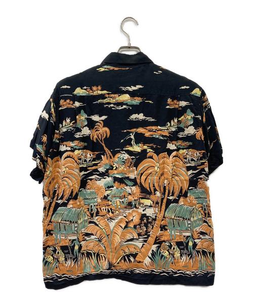 Sun Surf（サンサーフ）Sun Surf (サンサーフ) アロハシャツ ブラック×オレンジ サイズ:Mの古着・服飾アイテム