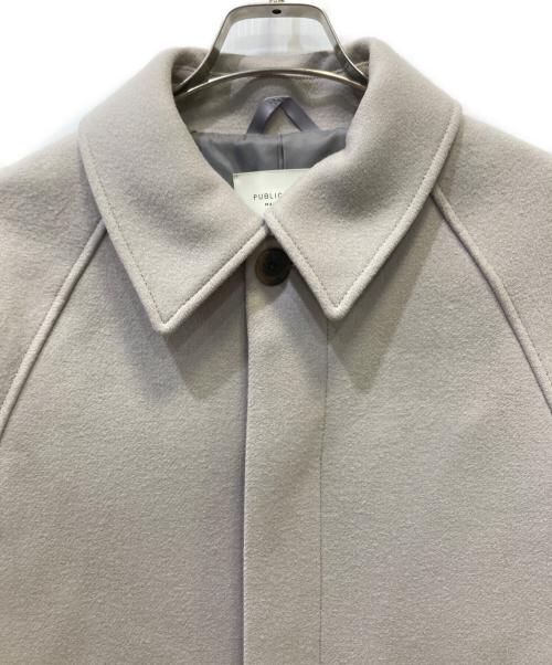 PUBLIC TOKYO（パブリックトウキョウ）PUBLIC TOKYO (パブリックトウキョウ) 140sメルトンオーバーサイズステンカラーコート アイボリー サイズ:Mの古着・服飾アイテム
