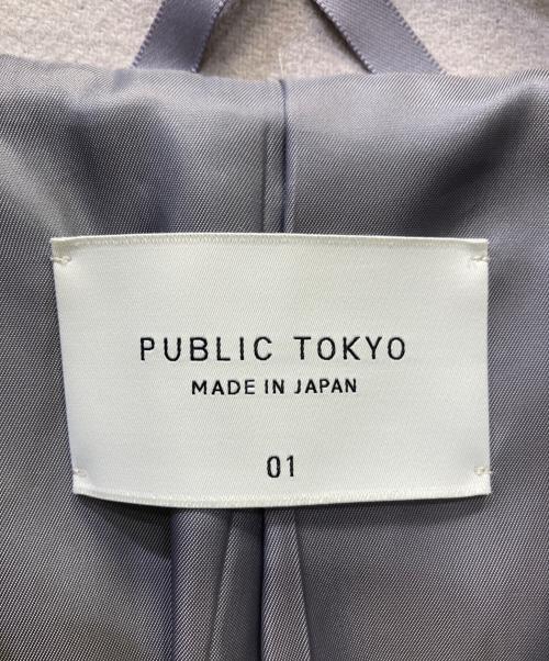 PUBLIC TOKYO（パブリックトウキョウ）PUBLIC TOKYO (パブリックトウキョウ) 140sメルトンオーバーサイズステンカラーコート アイボリー サイズ:Mの古着・服飾アイテム