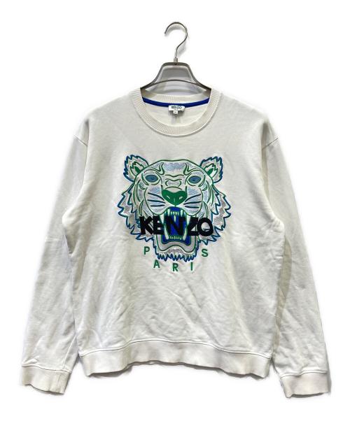 KENZO（ケンゾー）KENZO (ケンゾー) タイガーエンブロイダリースウェット ホワイト サイズ:XLの古着・服飾アイテム