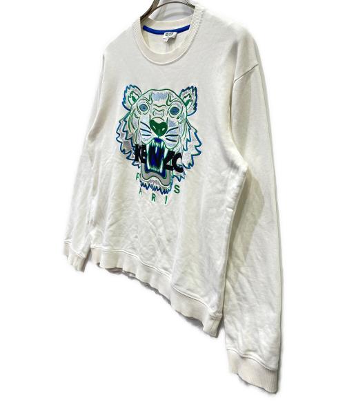 KENZO（ケンゾー）KENZO (ケンゾー) タイガーエンブロイダリースウェット ホワイト サイズ:XLの古着・服飾アイテム