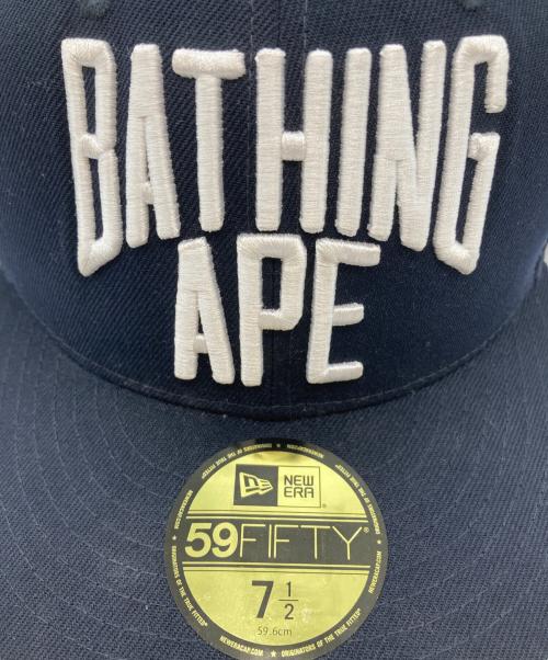 A BATHING APE（ア ベイシング エイプ）A BATHING APE (ア ベイシング エイプ) New Era (ニューエラ) キャップ ネイビー サイズ:59.6㎝の古着・服飾アイテム