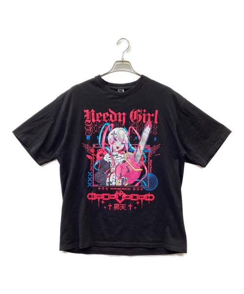 昇天 NEEDY GIRL OVERDOSE（ショウテン ニーディーガール オーバードーズ）昇天 NEEDY GIRL OVERDOSE (ショウテン ニーディーガール オーバードーズ) 半袖カットソー ブラック サイズ:Lの古着・服飾アイテム