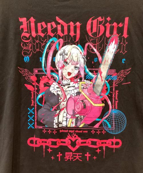 昇天 NEEDY GIRL OVERDOSE（ショウテン ニーディーガール オーバードーズ）昇天 NEEDY GIRL OVERDOSE (ショウテン ニーディーガール オーバードーズ) 半袖カットソー ブラック サイズ:Lの古着・服飾アイテム