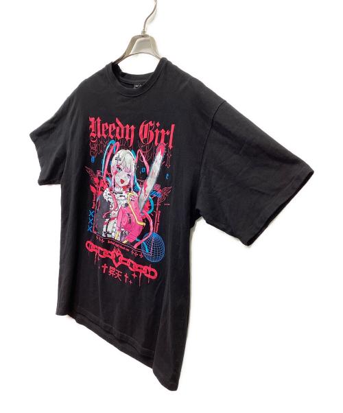 昇天 NEEDY GIRL OVERDOSE（ショウテン ニーディーガール オーバードーズ）昇天 NEEDY GIRL OVERDOSE (ショウテン ニーディーガール オーバードーズ) 半袖カットソー ブラック サイズ:Lの古着・服飾アイテム