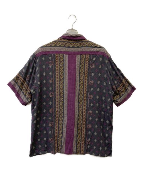 HIDE AND SEEK（ハイドアンドシーク）HIDE AND SEEK (ハイドアンドシーク) 半袖シャツ ブラック×パープル サイズ:XLの古着・服飾アイテム