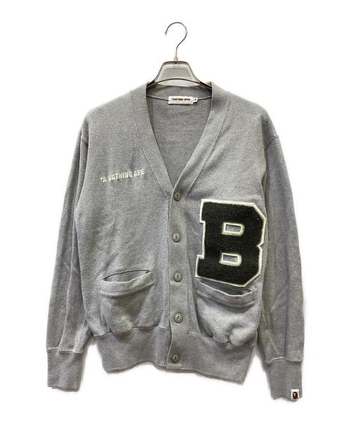 A BATHING APE（アベイシングエイプ）A BATHING APE (ア ベイシング エイプ) 厚手カーディガン グレー サイズ:Mの古着・服飾アイテム