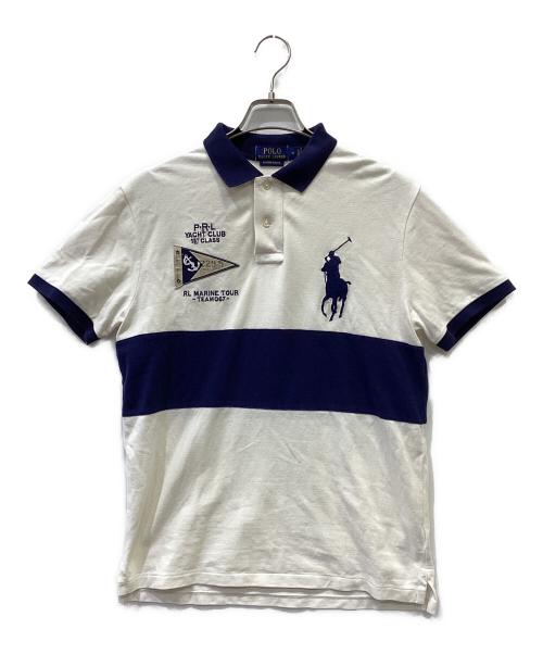 POLO RALPH LAUREN（ポロ・ラルフローレン）POLO RALPH LAUREN (ポロ・ラルフローレン) ポロシャツ ホワイト×ネイビー サイズ:Mの古着・服飾アイテム