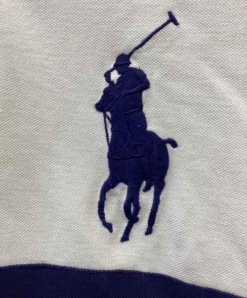 POLO RALPH LAUREN（ポロ・ラルフローレン）POLO RALPH LAUREN (ポロ・ラルフローレン) ポロシャツ ホワイト×ネイビー サイズ:Mの古着・服飾アイテム