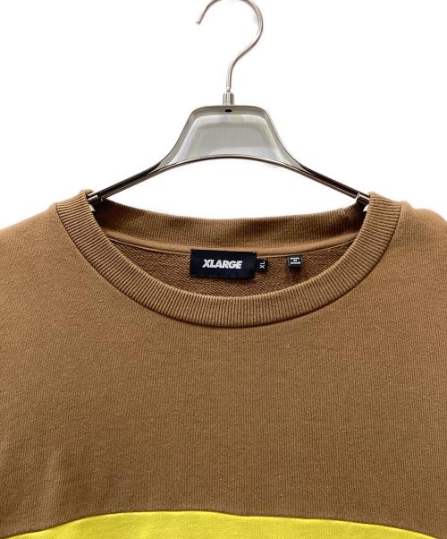 X-LARGE（エクストララージ）X-LARGE (エクストララージ) スウェット ブラウン×イエロー サイズ:XLの古着・服飾アイテム