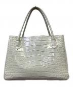 Hamanoハマノ）の古着「レザートートバッグ」｜アイボリー