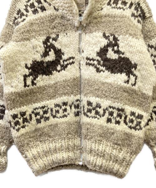 COWICHAN INDIAN（カウチンインディアン）COWICHAN INDIAN (カウチンインディアン) 厚手カーディガン アイボリー×ベージュ サイズ:不明の古着・服飾アイテム