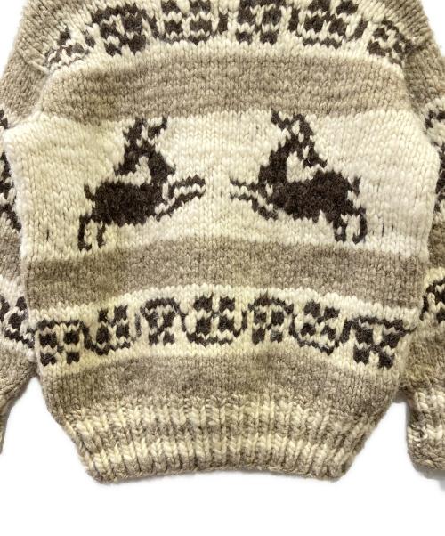COWICHAN INDIAN（カウチンインディアン）COWICHAN INDIAN (カウチンインディアン) 厚手カーディガン アイボリー×ベージュ サイズ:不明の古着・服飾アイテム