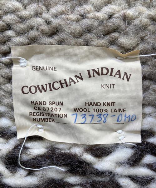 COWICHAN INDIAN（カウチンインディアン）COWICHAN INDIAN (カウチンインディアン) 厚手カーディガン アイボリー×ベージュ サイズ:不明の古着・服飾アイテム