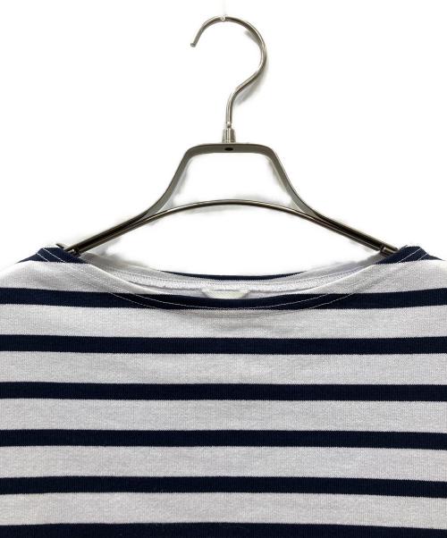 polygiene（ポリジン）polygiene (ポリジン) 半袖カットソー ホワイト×ネイビー サイズ:SIZE Mの古着・服飾アイテム