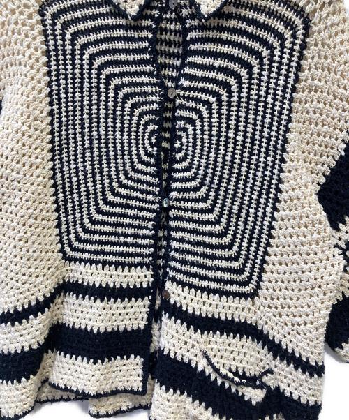 MAISON SPECIAL（メゾンスペシャル）MAISON SPECIAL (メゾンスペシャル) ハンドクロシェニットシャツ アイボリー×ブラック サイズ:FREEの古着・服飾アイテム