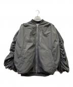 la belle etudeラベルエチュード）の古着「ギャザーボリュームキルトライナーMA-1」｜グレー