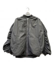 la belle etude（ラベルエチュード）の古着「ギャザーボリュームキルトライナーMA-1」｜グレー