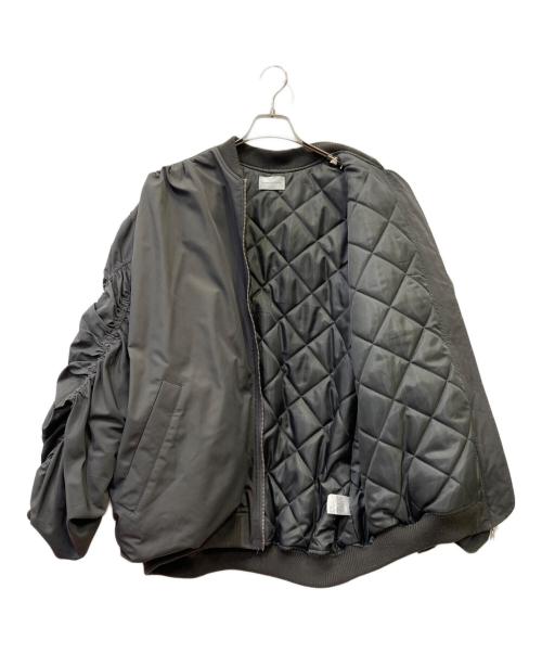 la belle etude（ラベルエチュード）la belle etude (ラベルエチュード) ギャザーボリュームキルトライナーMA-1 グレー サイズ:Freeの古着・服飾アイテム