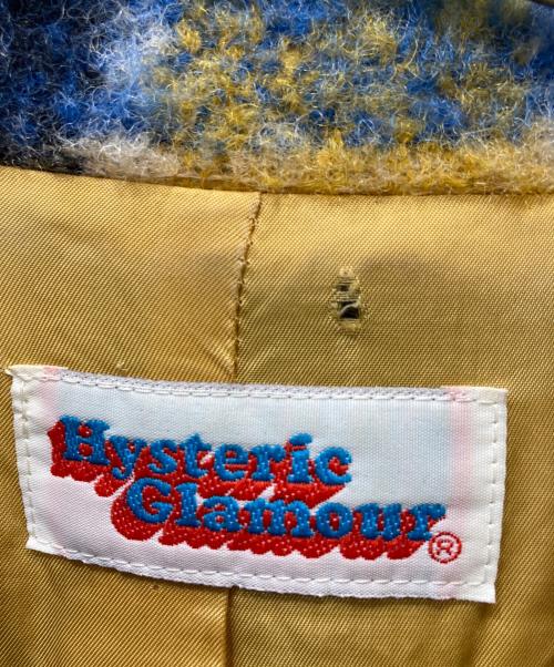 Hysteric Glamour（ヒステリックグラマー）Hysteric Glamour (ヒステリックグラマー) ウールコート ブルー×イエロー サイズ:FREEの古着・服飾アイテム