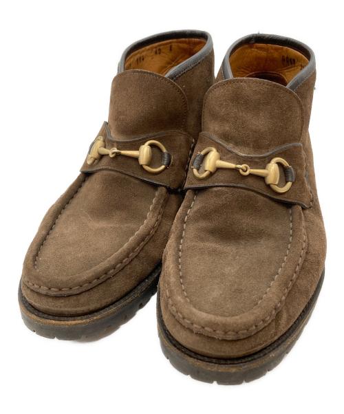 GUCCI（グッチ）GUCCI (グッチ) ホースビットブーツ ブラウン サイズ:25㎝の古着・服飾アイテム