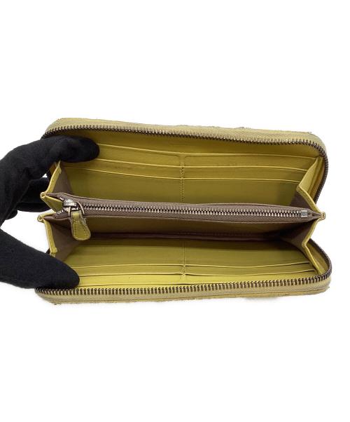 BOTTEGA VENETA（ボッテガベネタ）BOTTEGA VENETA (ボッテガベネタ) ラウンドファスナー財布 イエローの古着・服飾アイテム