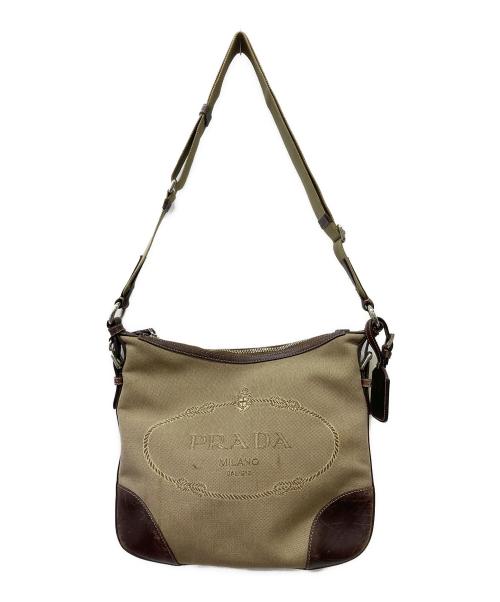 PRADA（プラダ）PRADA (プラダ) ショルダーバッグ ベージュ×ブラウンの古着・服飾アイテム