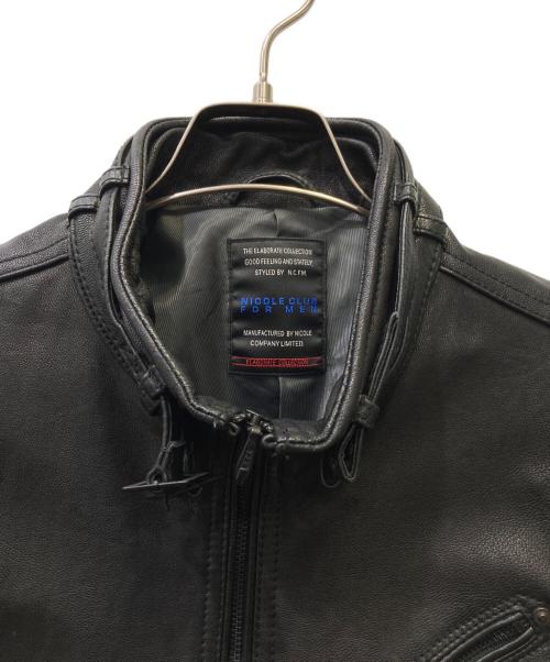 NICOLE CLUB FOR MEN（ニコルクラブフォーメン）NICOLE CLUB FOR MEN (ニコルクラブフォーメン) レザージャケット ブラック サイズ:46の古着・服飾アイテム