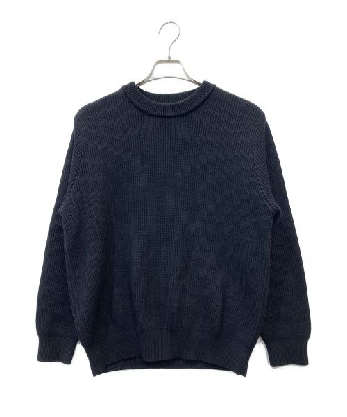 Yonetomi（ヨネトミ）Yonetomi (ヨネトミ) エクストラファイン ウール リブ ニット プルオーバー ブラック サイズ:2の古着・服飾アイテム