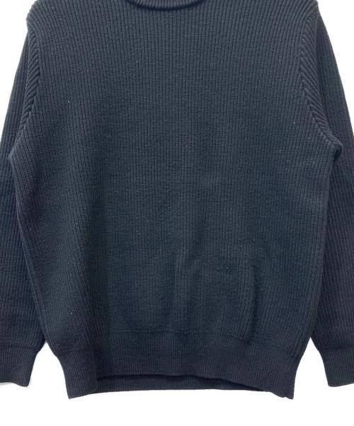 Yonetomi（ヨネトミ）Yonetomi (ヨネトミ) エクストラファイン ウール リブ ニット プルオーバー ブラック サイズ:2の古着・服飾アイテム