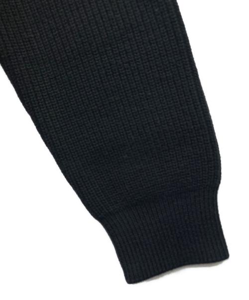 Yonetomi（ヨネトミ）Yonetomi (ヨネトミ) エクストラファイン ウール リブ ニット プルオーバー ブラック サイズ:2の古着・服飾アイテム