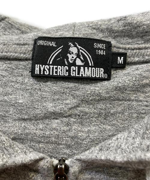 Hysteric Glamour（ヒステリックグラマー）Hysteric Glamour (ヒステリックグラマー) ジップパーカー グレー サイズ:Mの古着・服飾アイテム