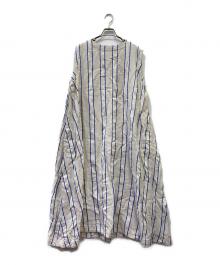 ICHI Antiquites（イチアンティークス）の古着「ノースリーブ・キャミソールワンピース」｜アイボリー×ブルー
