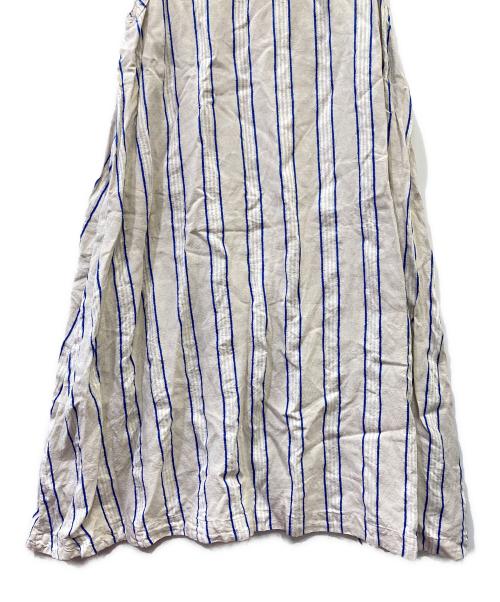 ICHI Antiquites（イチアンティークス）ICHI Antiquites (イチアンティークス) ノースリーブ・キャミソールワンピース アイボリー×ブルー サイズ:Freeの古着・服飾アイテム