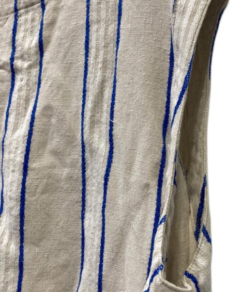 ICHI Antiquites（イチアンティークス）ICHI Antiquites (イチアンティークス) ノースリーブ・キャミソールワンピース アイボリー×ブルー サイズ:Freeの古着・服飾アイテム