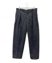 OVERCOAT（オーバーコート）の古着「スペックルドウールメルトンタックドトラウザー」｜ブラック